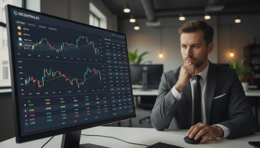 A Sleek And Modern Peer-To-Peer (P2P) Crypto Trading Platform Interface Is Displayed On A Computer Screen In The Foreground, Showcasing Intricate Graphs, Charts, And Digital Assets. In The Middle Ground, A Professional Individual In Business Attire Is Engaged With The Screen, Analyzing Data With A Thoughtful Expression. The Background Features A Stylish Office Environment With Soft Ambient Lighting, Creating A Focused Yet Inviting Atmosphere. The Lighting Is Subtly Warm, Enhancing The Feeling Of Security And Privacy Associated With P2P Trading. A Slight Depth Of Field Adds Focus To The Screen While Blurring The Surrounding Office Details. The Overall Mood Conveys A Sense Of Trust, Innovation, And Confidentiality In The Realm Of Cryptocurrency Trading. A Sleek And Modern Peer-To-Peer (P2P) Crypto Trading Platform Interface Is Displayed On A Computer Screen In The Foreground, Showcasing Intricate Graphs, Charts, And Digital Assets. In The Middle Ground, A Professional Individual In Business Attire Is Engaged With The Screen, Analyzing Data With A Thoughtful Expression. The Background Features A Stylish Office Environment With Soft Ambient Lighting, Creating A Focused Yet Inviting Atmosphere. The Lighting Is Subtly Warm, Enhancing The Feeling Of Security And Privacy Associated With P2P Trading. A Slight Depth Of Field Adds Focus To The Screen While Blurring The Surrounding Office Details. The Overall Mood Conveys A Sense Of Trust, Innovation, And Confidentiality In The Realm Of Cryptocurrency Trading.